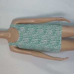 Worthington women's Stylish Green and‎ White Blouse size M